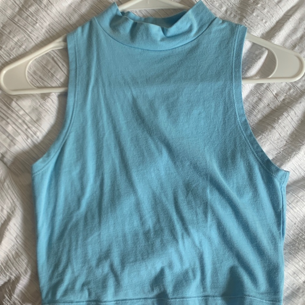 Wild Fable Light Blue Mock Neck Tank Top
